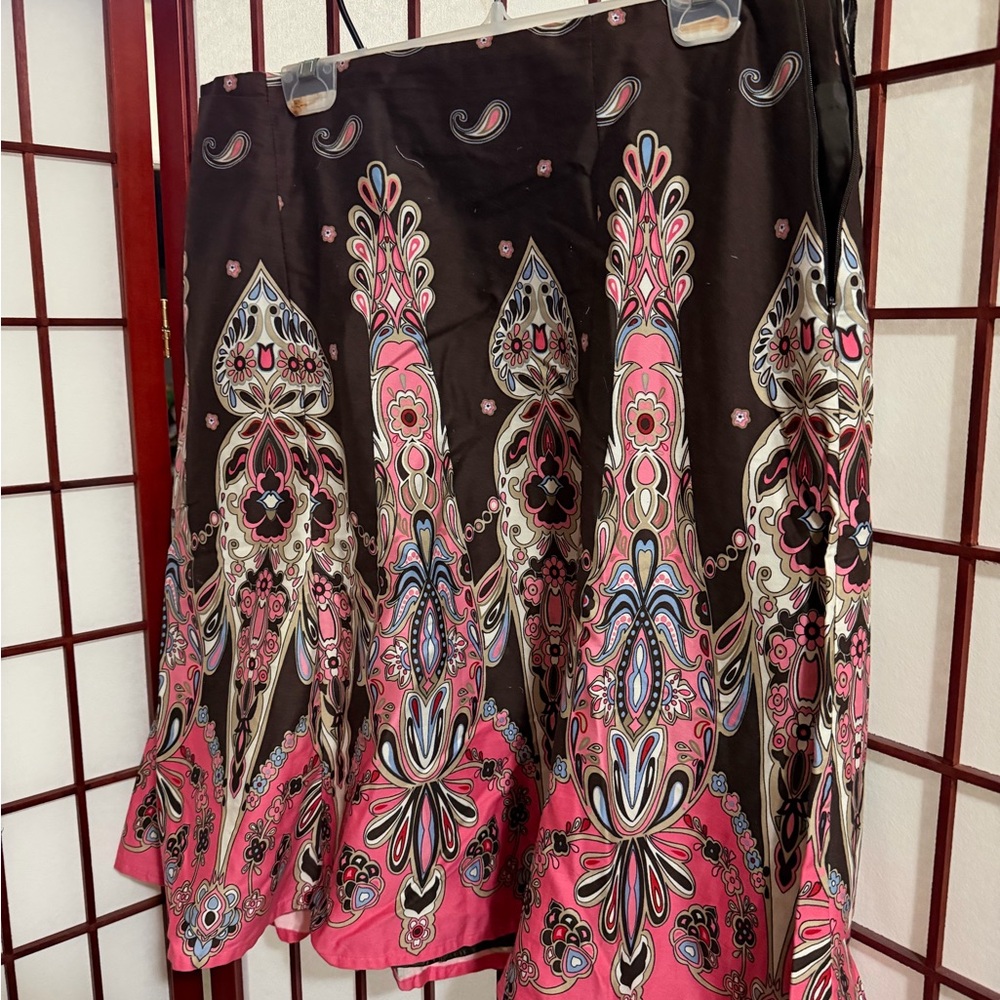 Lane Bryant Chocolate Paisley Skirt